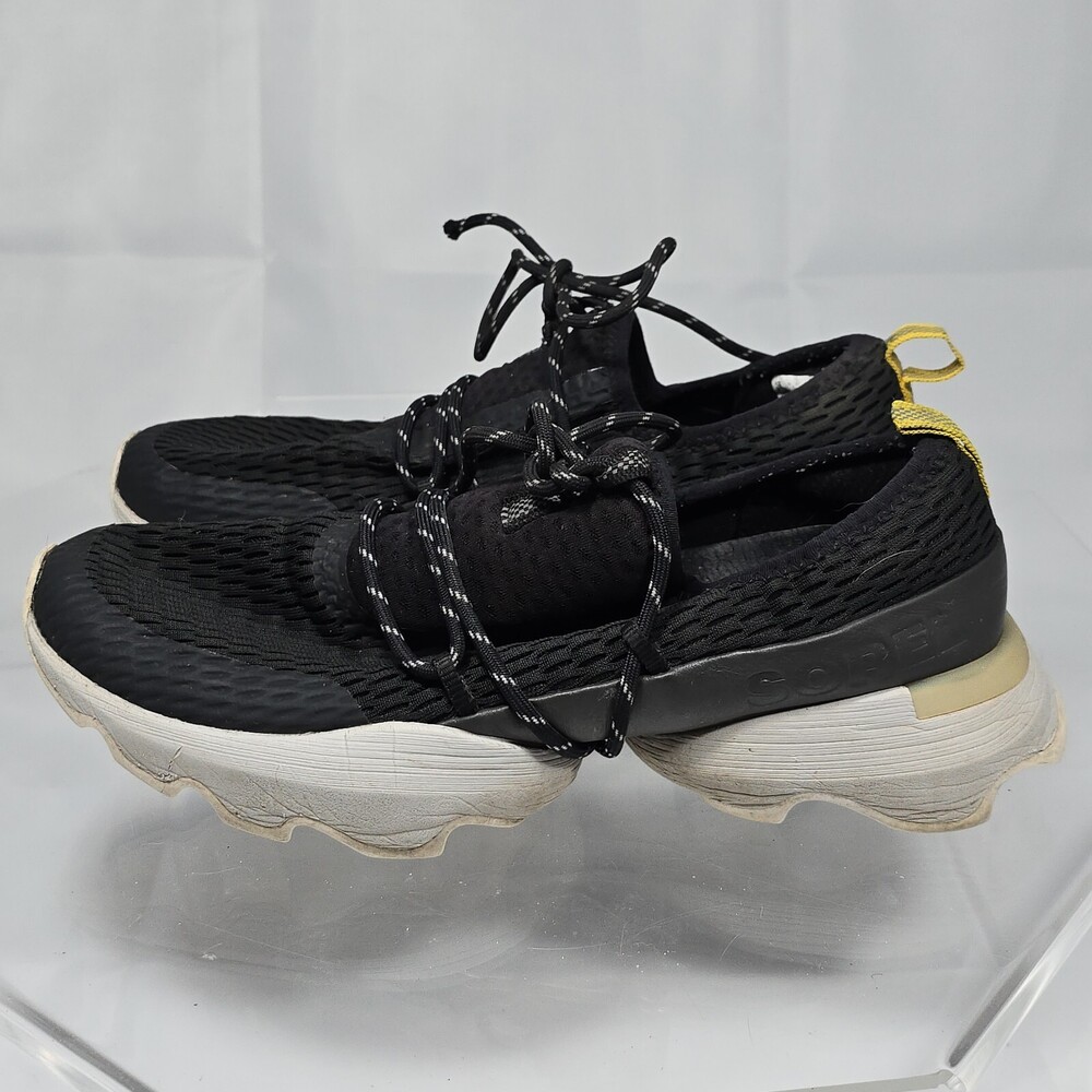 SOREL Kinetic Impact Lace Chunky Platform Sneakers Women 8 Black/White Strappy